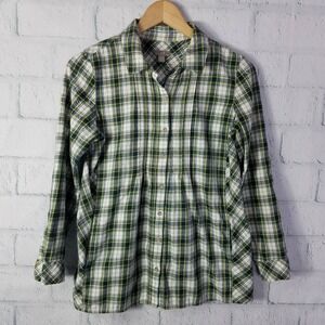 J. Jill Womens Plaid Pleated Button Front Top Size XSmall
